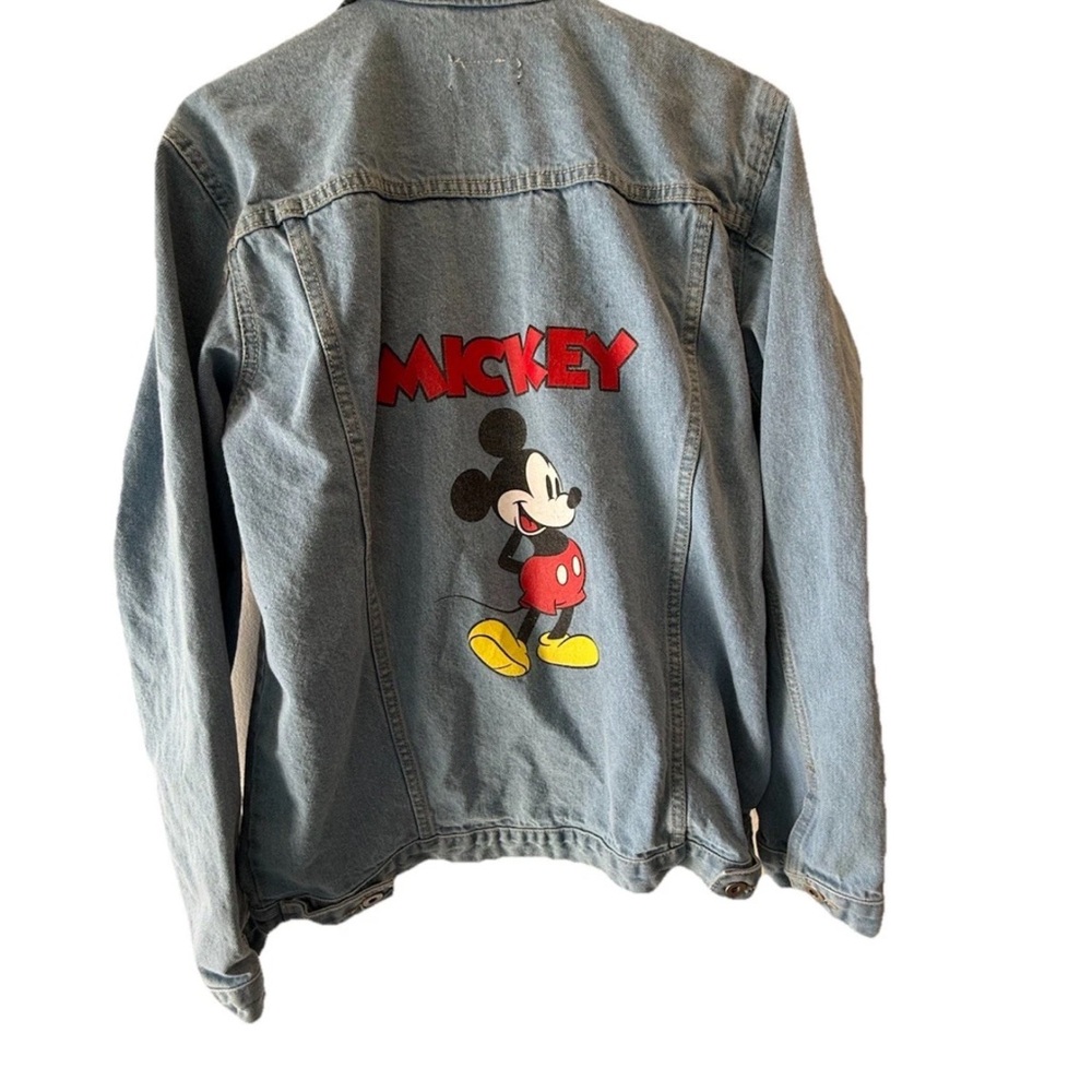 Disney Light Blue Denim Jacket with Mickey Graphic